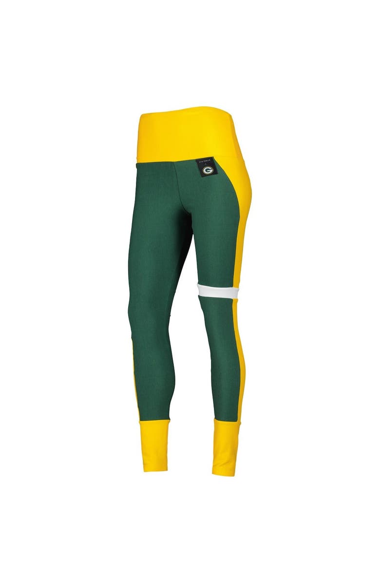 KIYA TOMLIN Women's KIYA TOMLIN Green/Gold Green Bay Packers Colorblock Tri-Blend Leggings, Alternate, color, 