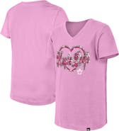 New Era Girl's Youth New Era  Pink Toronto Maple Leafs Flip Sequin V-Neck T-Shirt