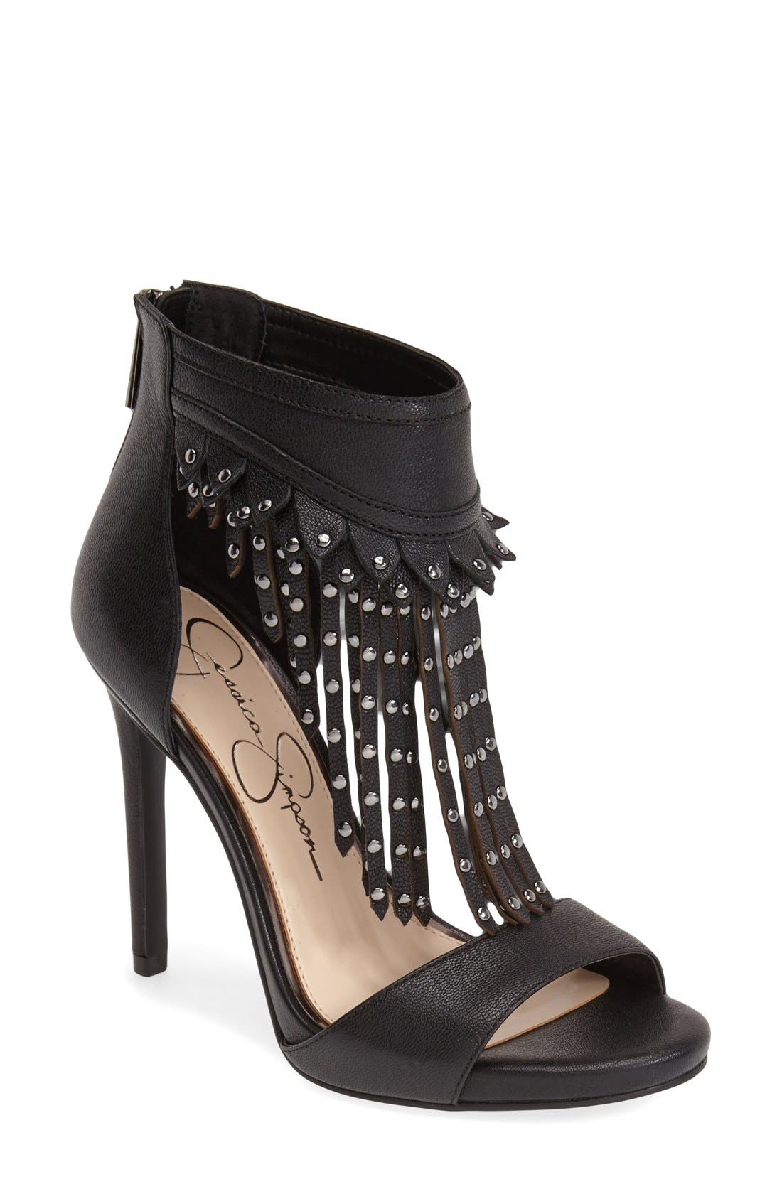 Jessica Simpson 'Reiko' Studded Fringe Sandal, Main, color, 