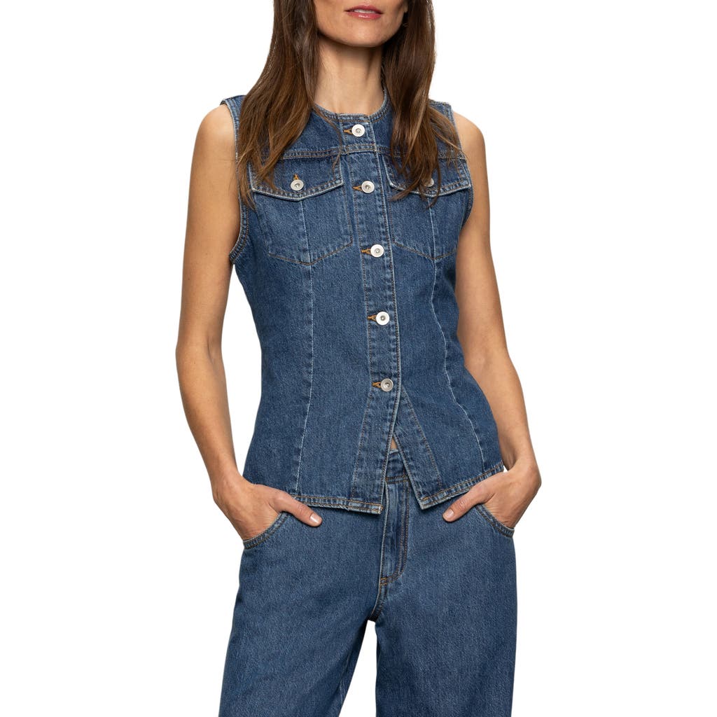 Sanctuary Maritime Denim Vest In Perfect Storm