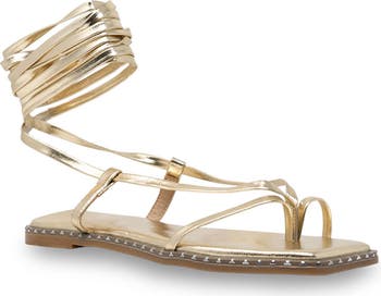 Studded Ankle Wrap Sandal