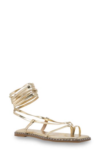 Chase & Chloe Chase And Chloe Studded Ankle Wrap Sandal