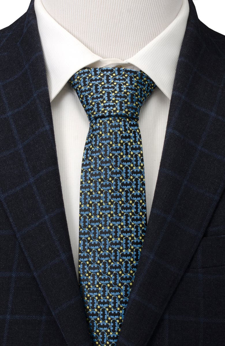 Cufflinks, Inc. Batman Emblem Silk Blend Tie, Alternate, color, Blue Black