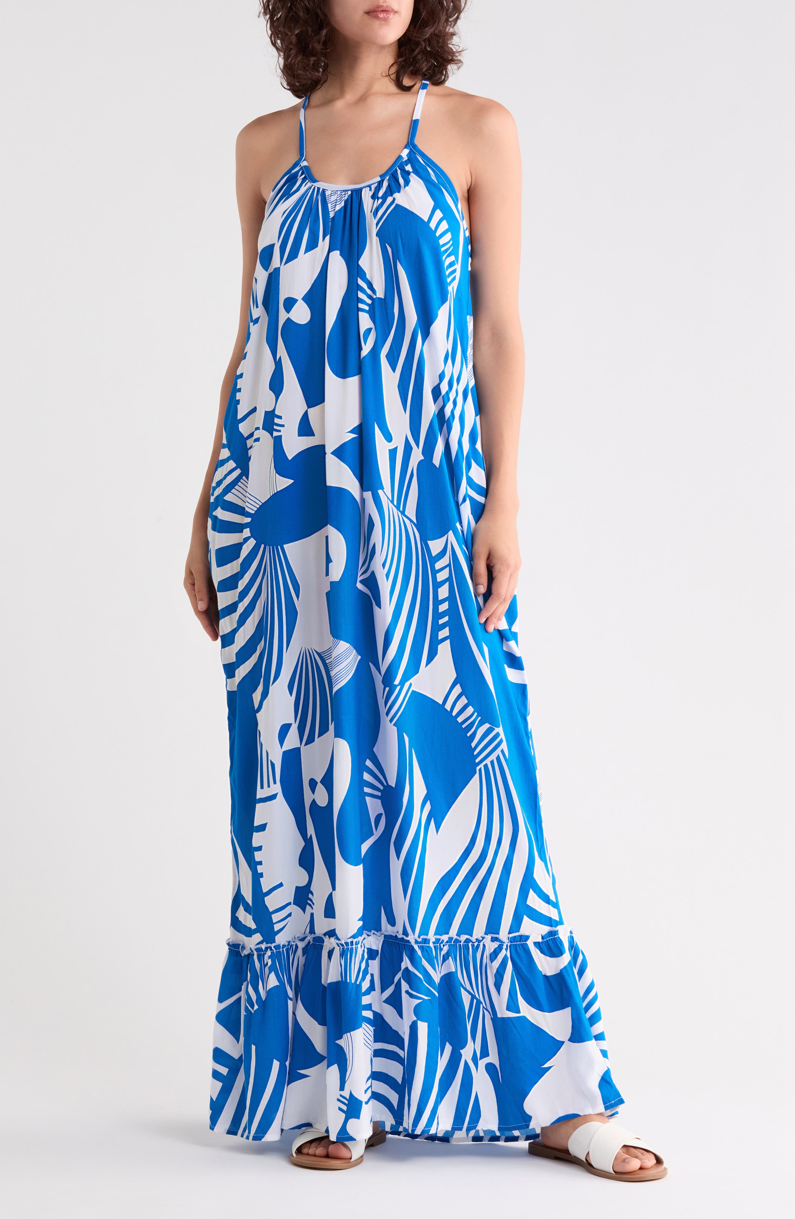 Floral Paisley Cover-Up Maxi Dress