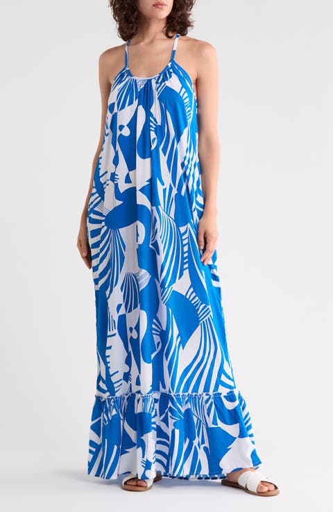 Floral Paisley Cover-Up Maxi Dress