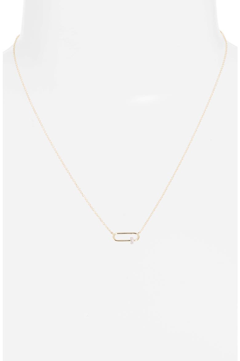 Diamond Lock Necklace, Alternate, color, YELLOW GOLD