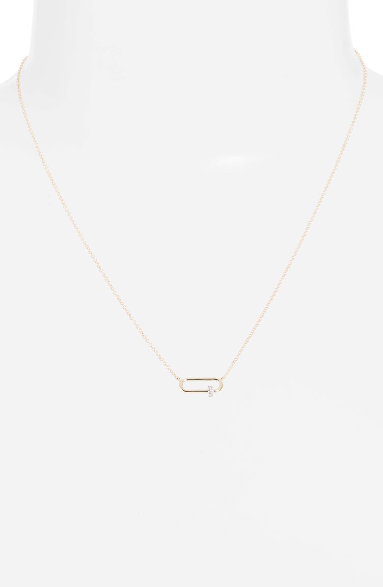 Meira T Diamond Lock Necklace, Alternate, color, Yellow Gold