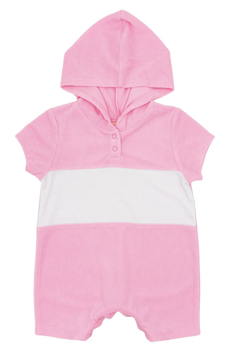 Feather 4 Arrow Finn Terry Cloth Hooded Romper, Main, color, 