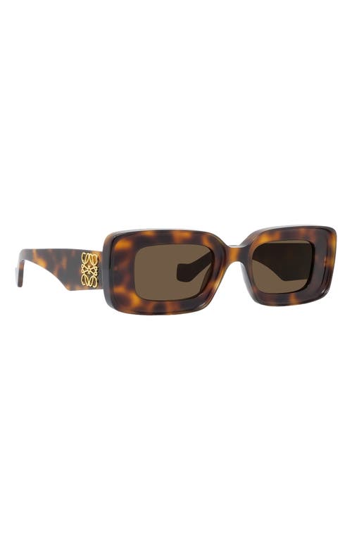 Loewe Chunky Anagram 46mm Rectangular Sunglasses In Brown