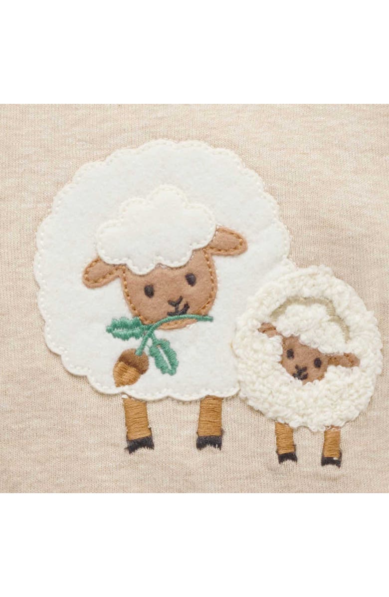 Purebaby Applique Bodysuit, Alternate, color, Almond Melange