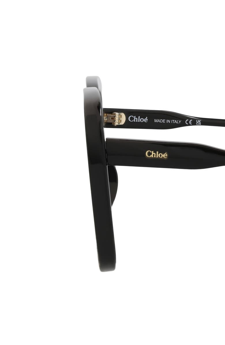Chloé 55mm Square Oversize Sunglasses, Alternate, color, Black Black Grey