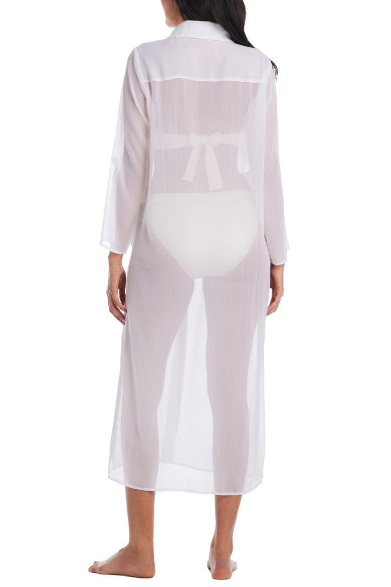 Easy Does It Sheer Chiffon Cover-Up Shirtdress, Alternate, color, WHITE