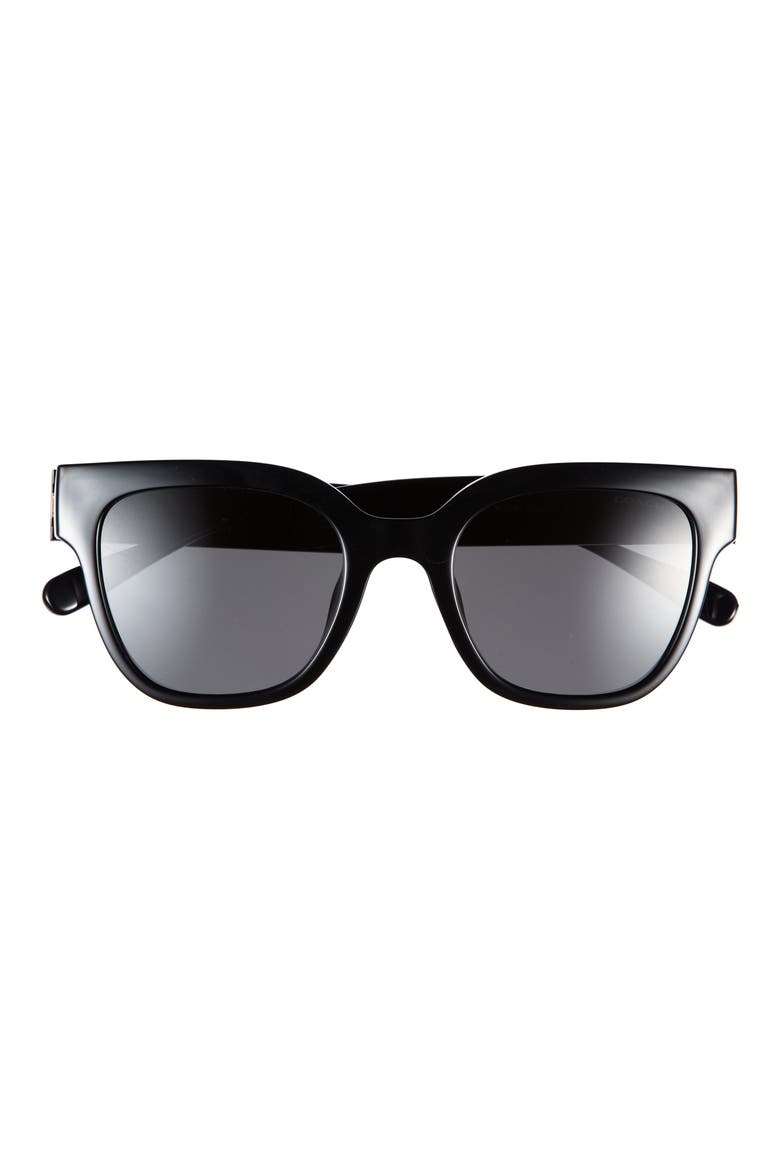 51mm Square Sunglasses, Main, color, BLACK / GREY SOLID