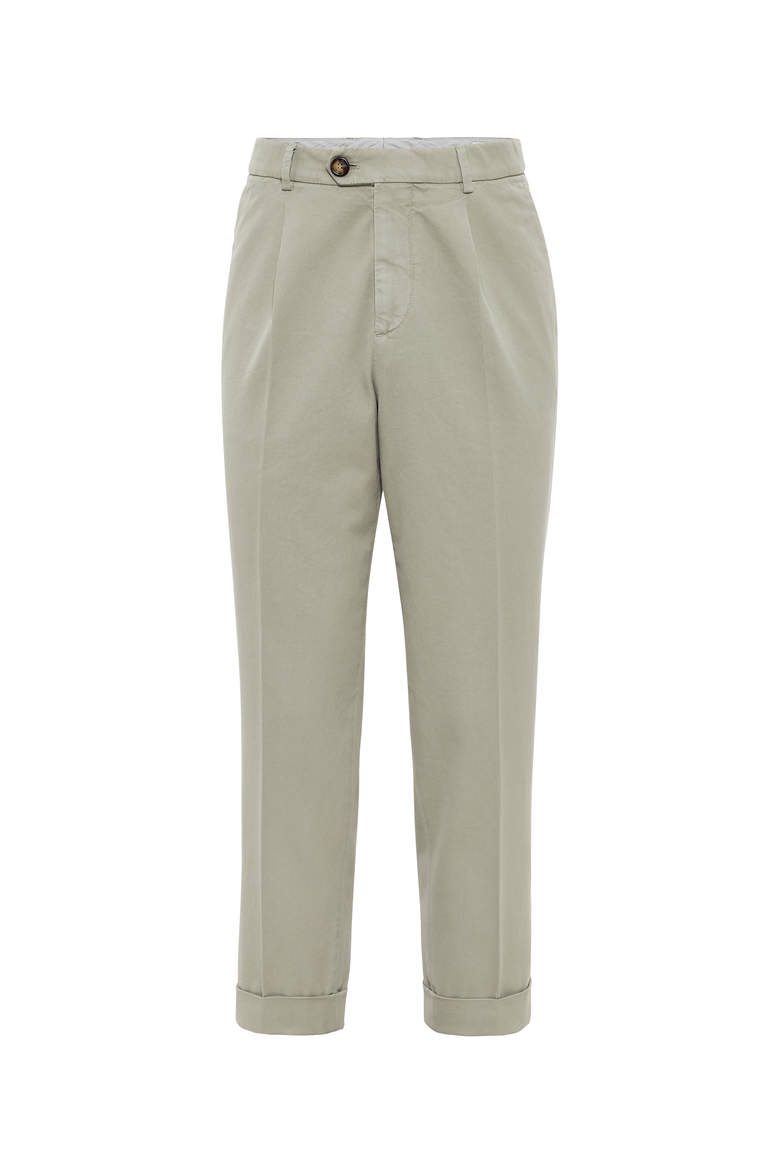 Leisure fit trousers with pleats, Main, color, Sage