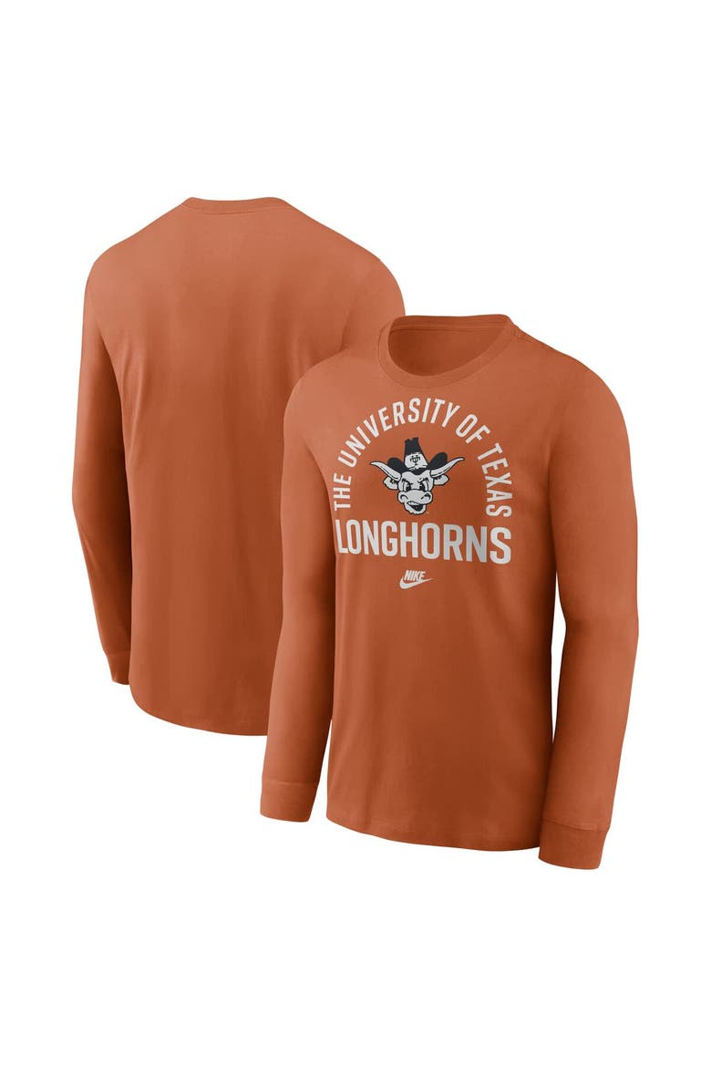 Men's Nike Texas Orange Texas Longhorns Legacy Arched Logo Long Sleeve T-Shirt, Main, color, Burnt Orange