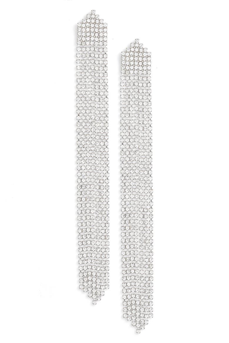 Drama Earrings, Alternate, color, SILVER