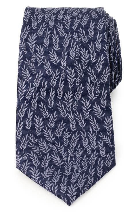 Blue Leaf Silk Tie