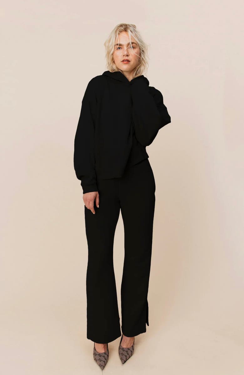 Ocio Organic Cotton Teddy Flare Pant, Main, color, Black