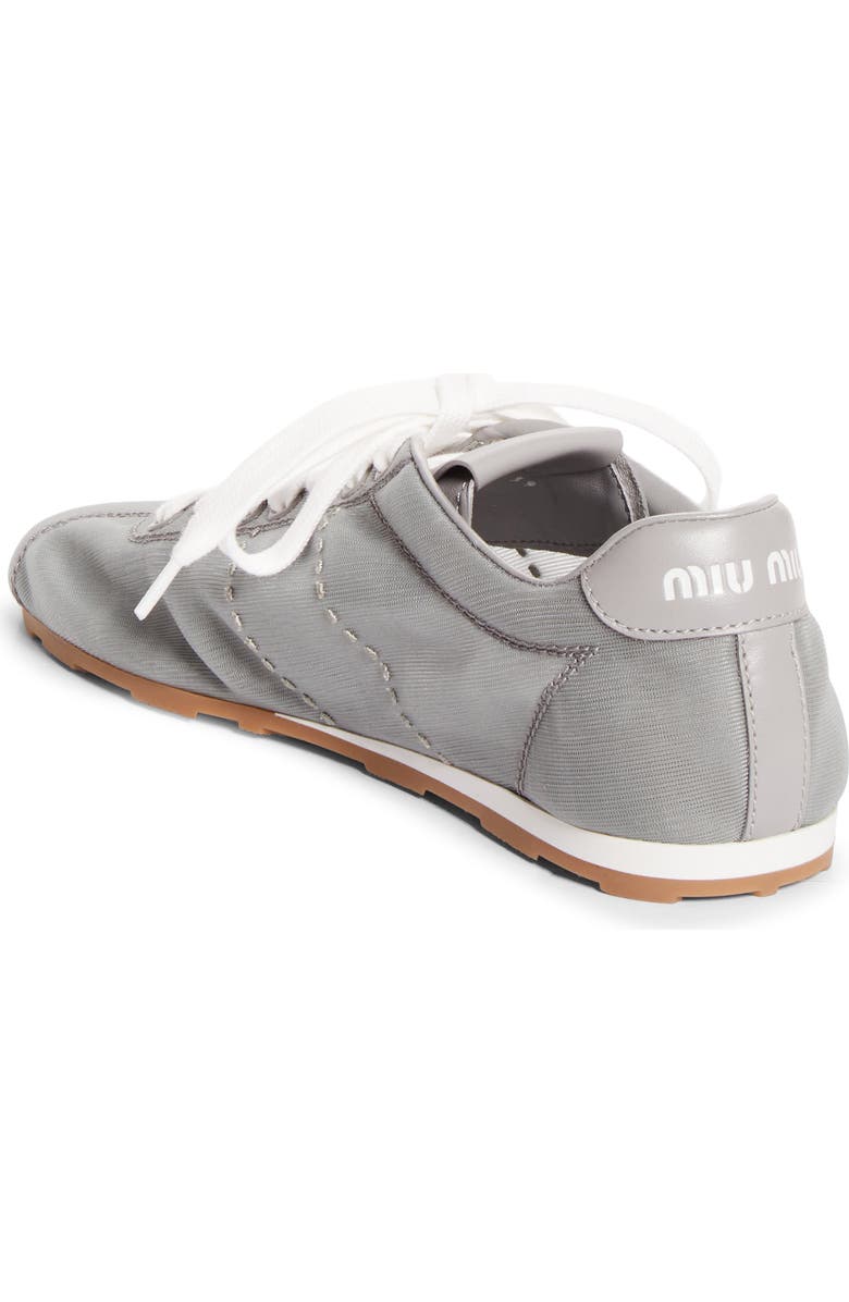 Miu Miu Plume Mesh Sneaker, Alternate, color, Alluminio