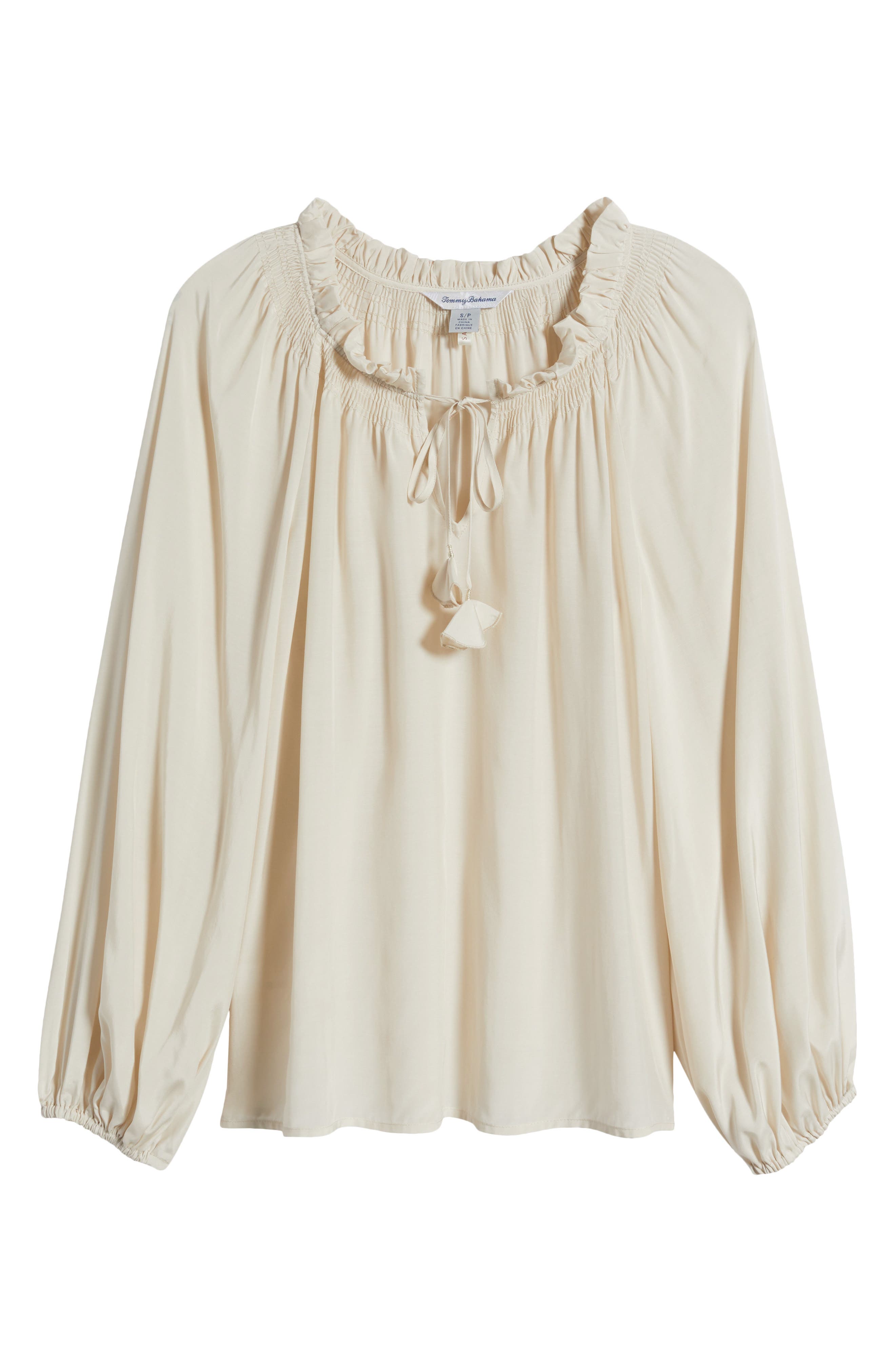 Tommy Bahama Tie Neck Peasant Top