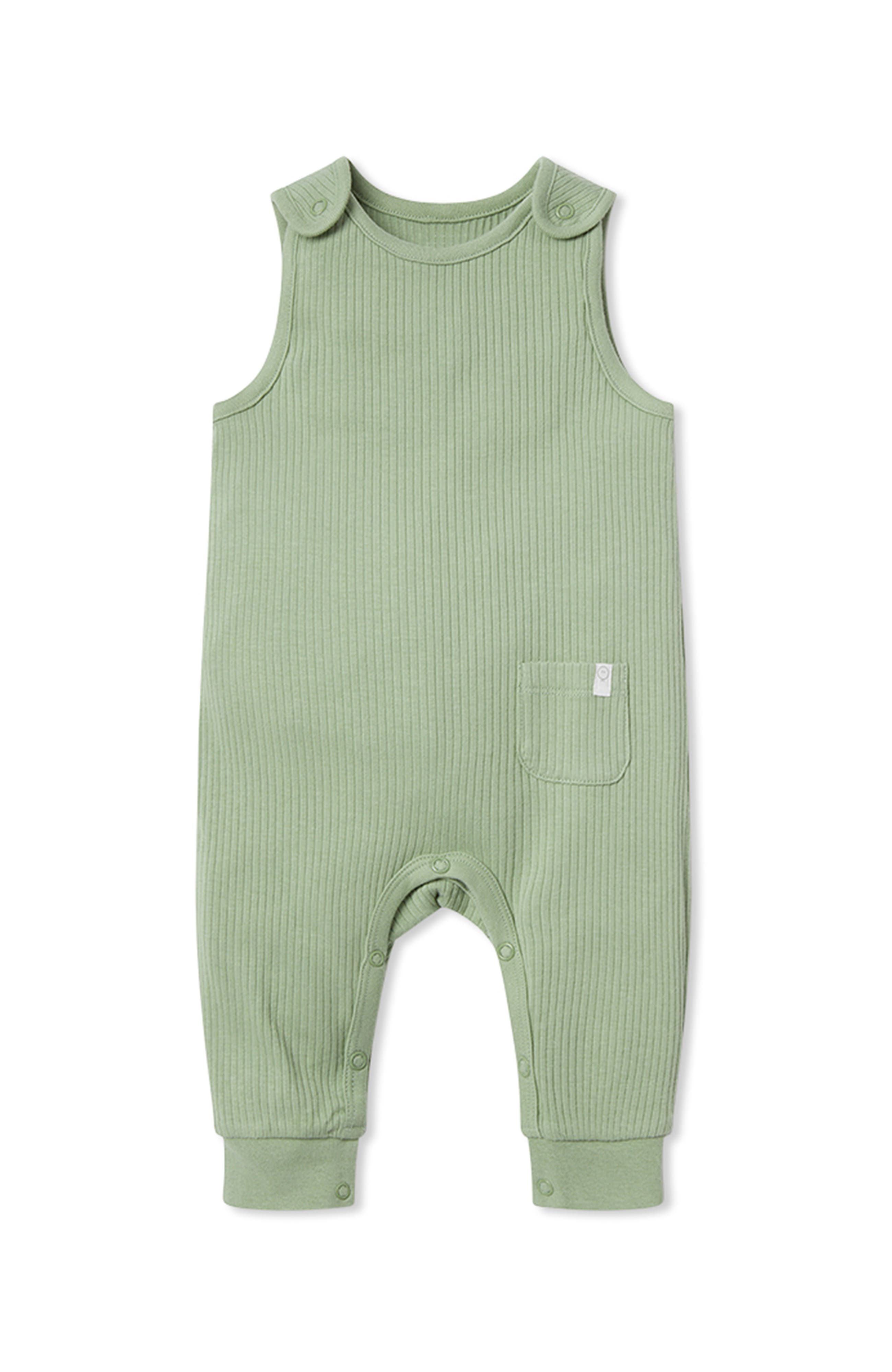 Mori Ribbed Romper In Green