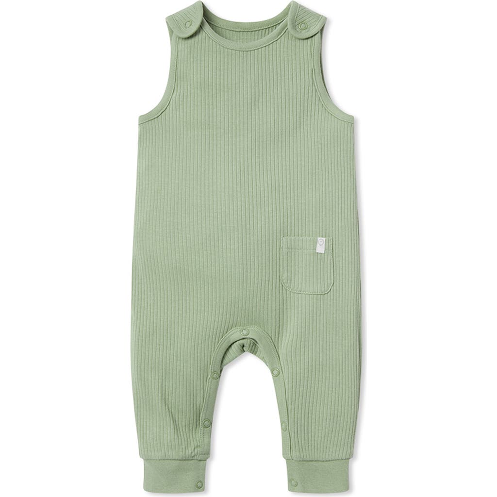 Mori Ribbed Romper In Green