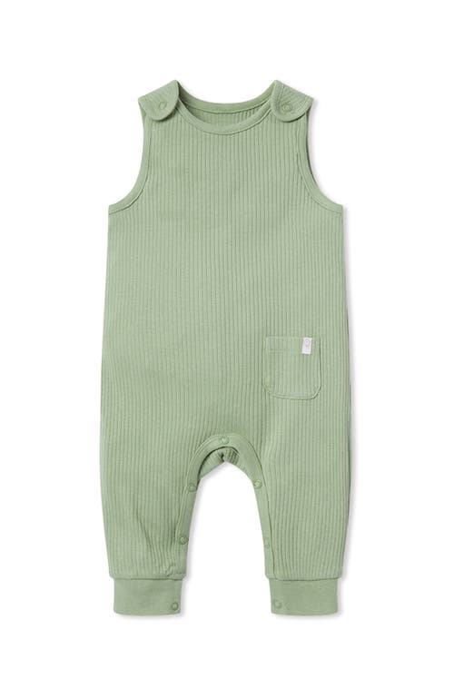 Mori Kids' Ribbed Romper In Green