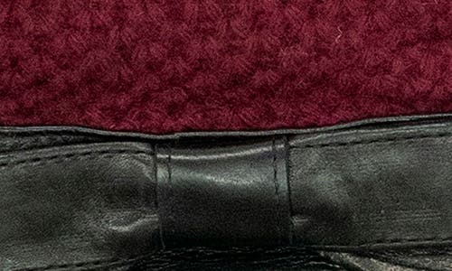 Portolano Leather Gloves With Knit Cuffs In Gray