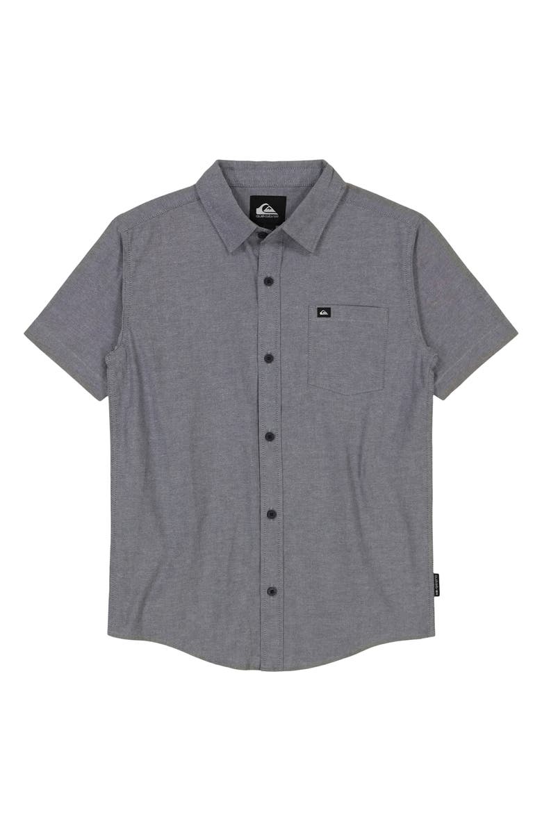 Quiksilver Kids' Oxford Classics Short Sleeve Cotton Button-Up Shirt, Main, color, Vintage Indigo