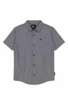 Quiksilver Kids' Oxford Classics Short Sleeve Cotton Button-Up Shirt