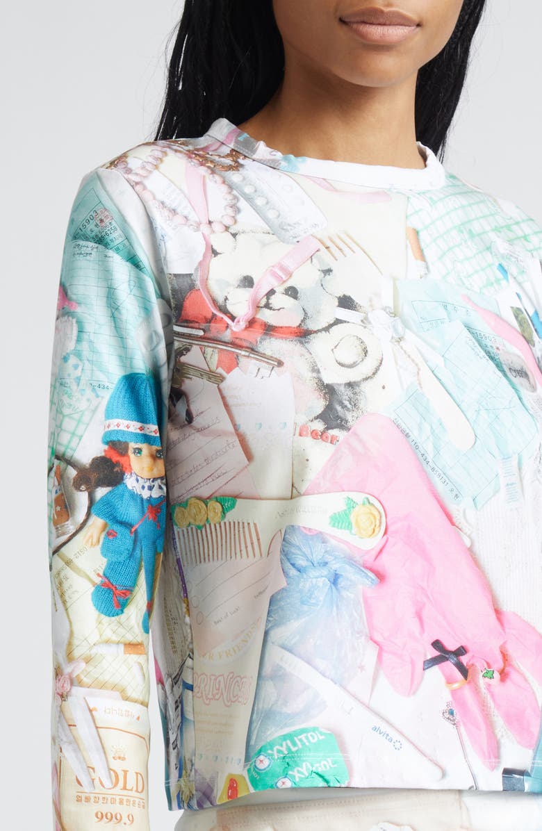 Ashley Williams Treasures Print Long Sleeve T-Shirt, Alternate, color, White Multi