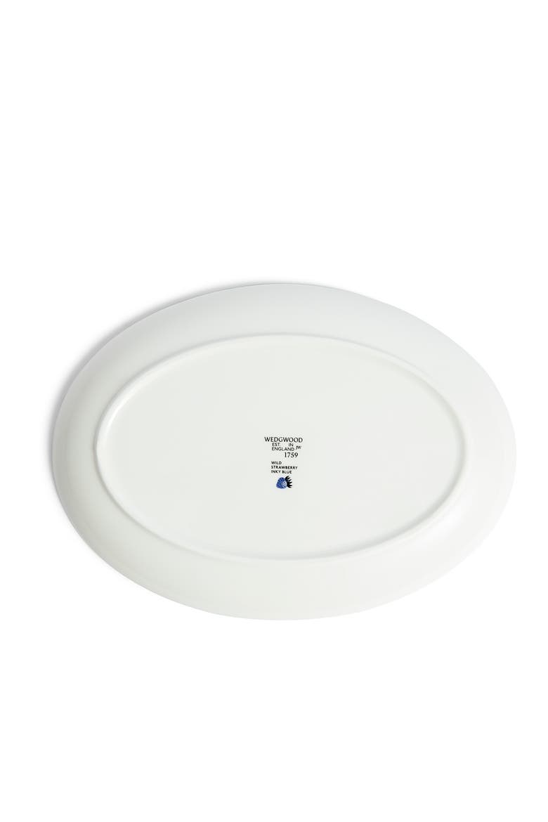 Wild Strawberry Oval Bone China Serving Plate, Alternate, color, BLUE