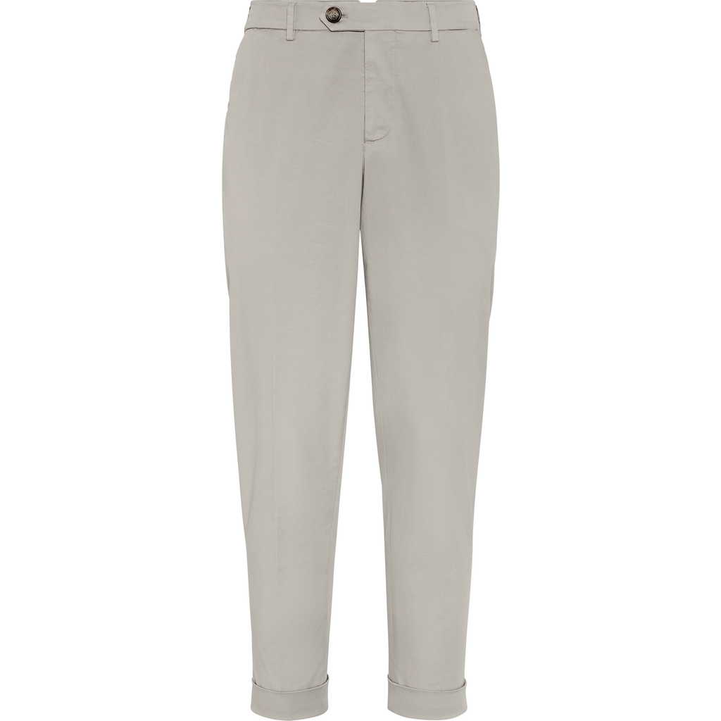 Brunello Cucinelli Men's Garment-dyed Leisure Fit Trousers In Khaki