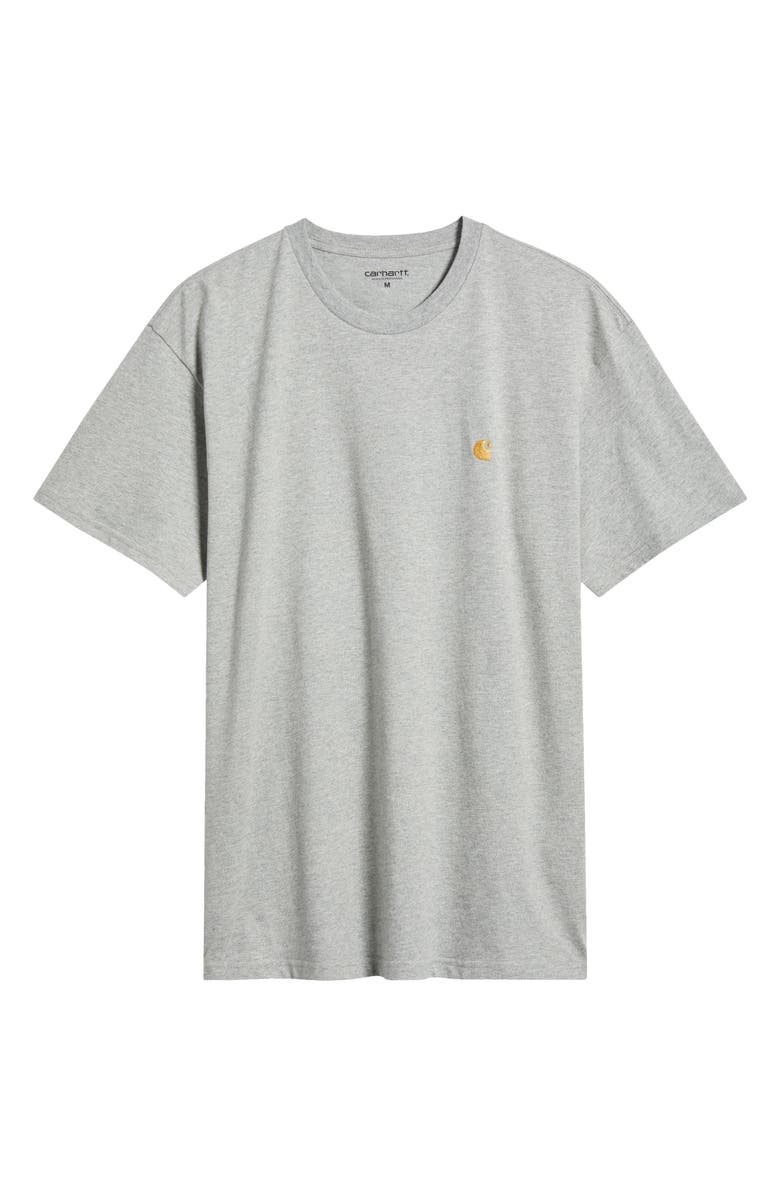 Carhartt Work In Progress Chase Crewneck T-Shirt, Alternate, color, Grey Heather / Gold