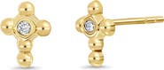 Bony Levy Icon 18K Yellow Gold Diamond Cross Stud Earrings