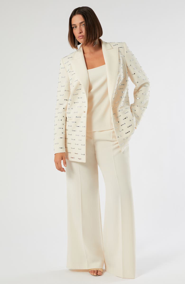 Marina Rinaldi Mescmalto Rhinestone Detail Jacket, Alternate, color, Light Yellow