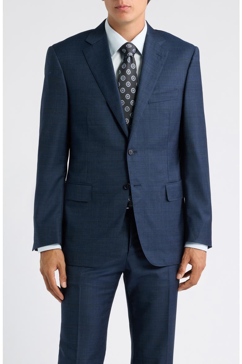 Siena Regular Fit Denim Effect Wool Suit, Alternate, color, NAVY