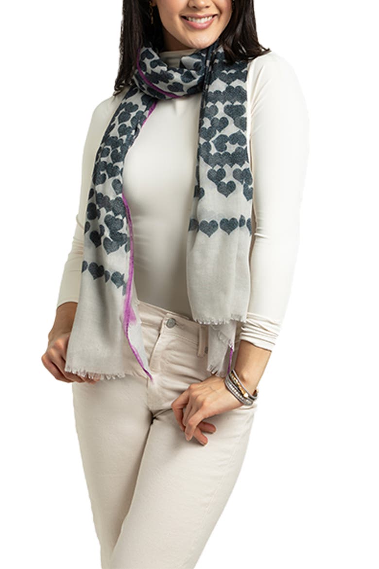 Heart Wool & Silk Scarf, Main, color, CHARCOAL