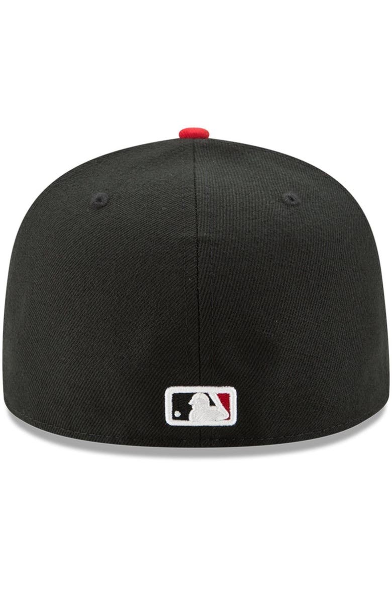 Men's New Era Black/Red Cincinnati Reds Road Authentic Collection On-Field 59FIFTY Fitted Hat, Alternate, color, BLACK