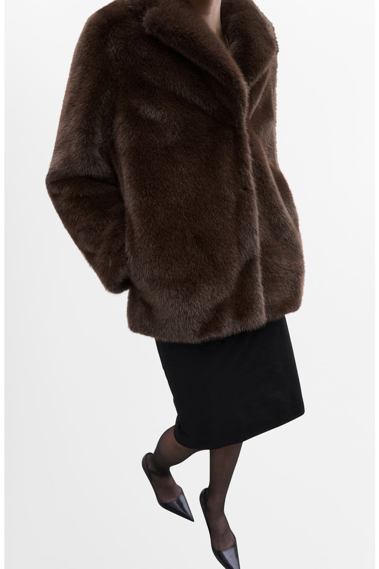 Faux Fur Coat, Alternate, color, BEIGE