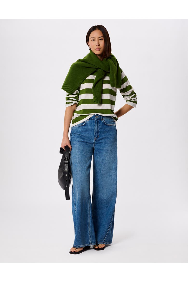 Relaxed Stripe Long Sleeve Tee, Alternate, color, Grn/Multi