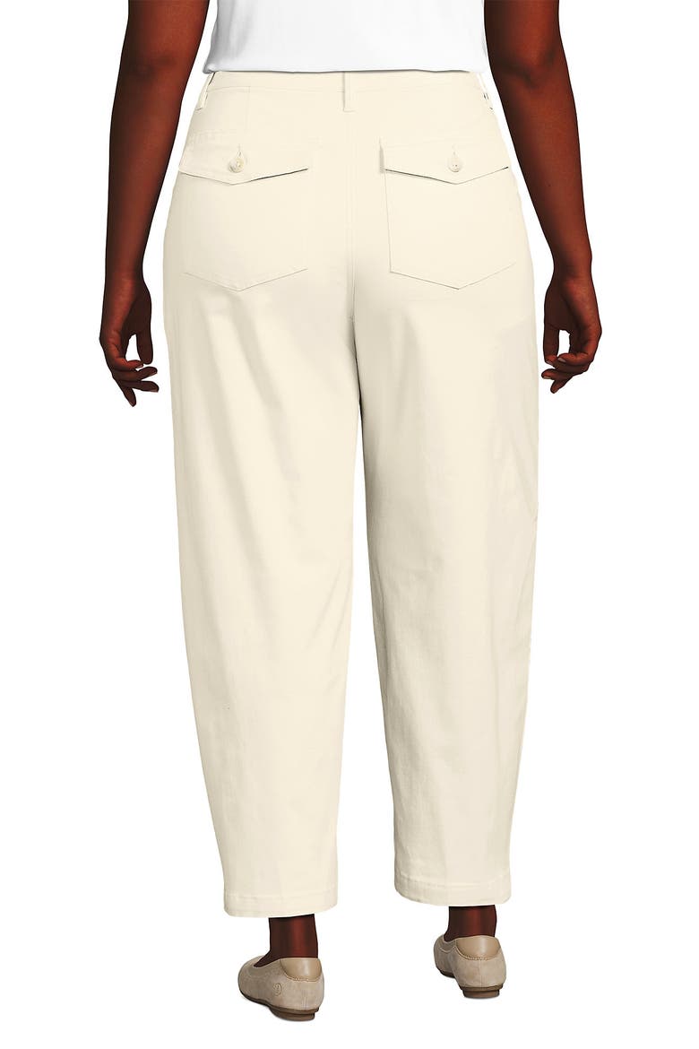 High Rise Barrel Leg Chino Pants, Alternate, color, Ivory Latte