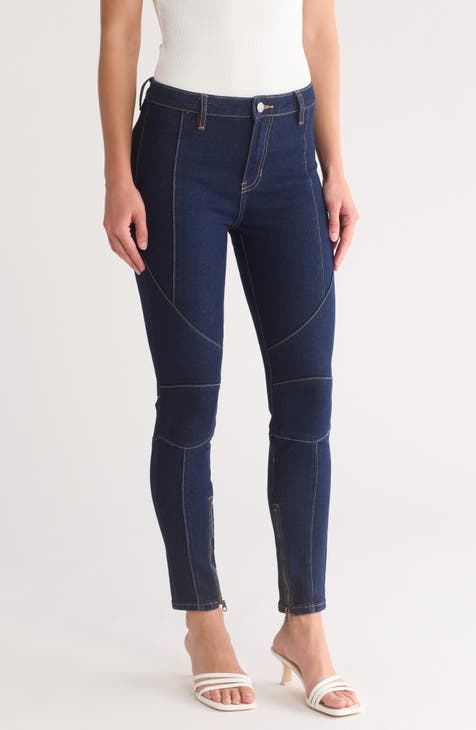 Moto Stitched Skinny Jeans