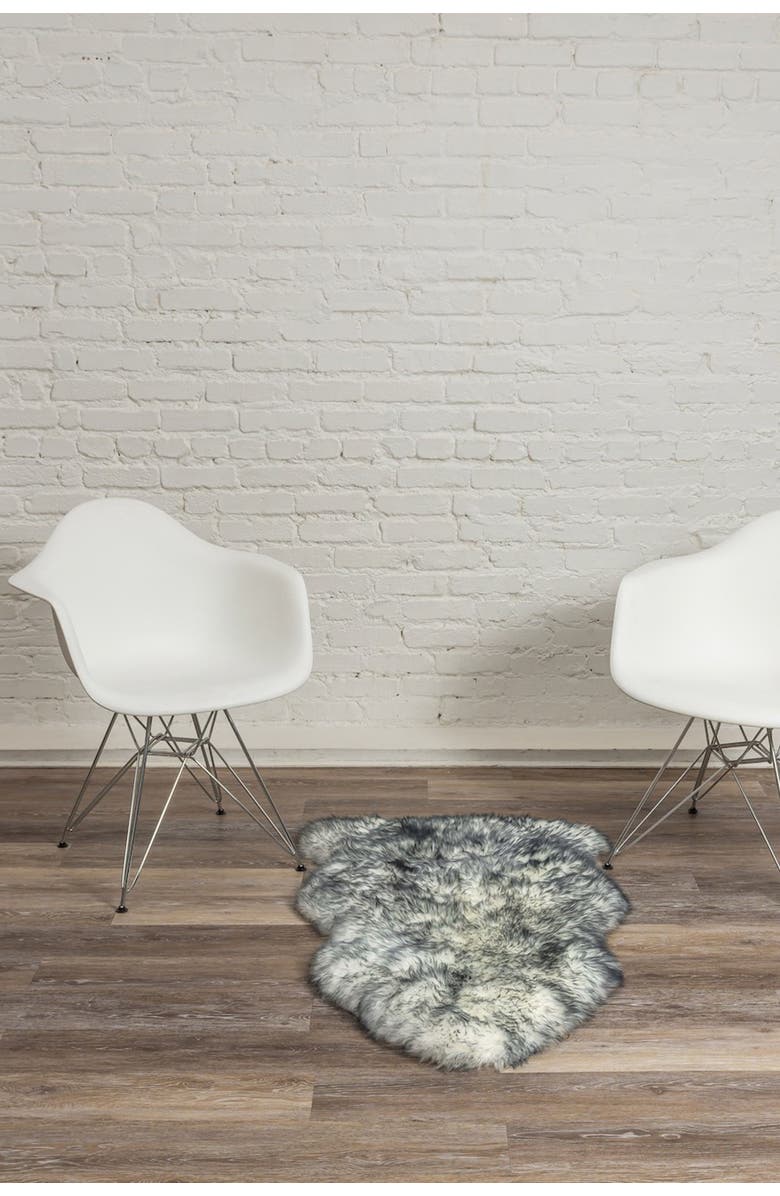 NATURAL Milan Genuine Sheepskin Shearling Throw 24" x 36" - Grey Mist, Alternate, color, Grey Mist