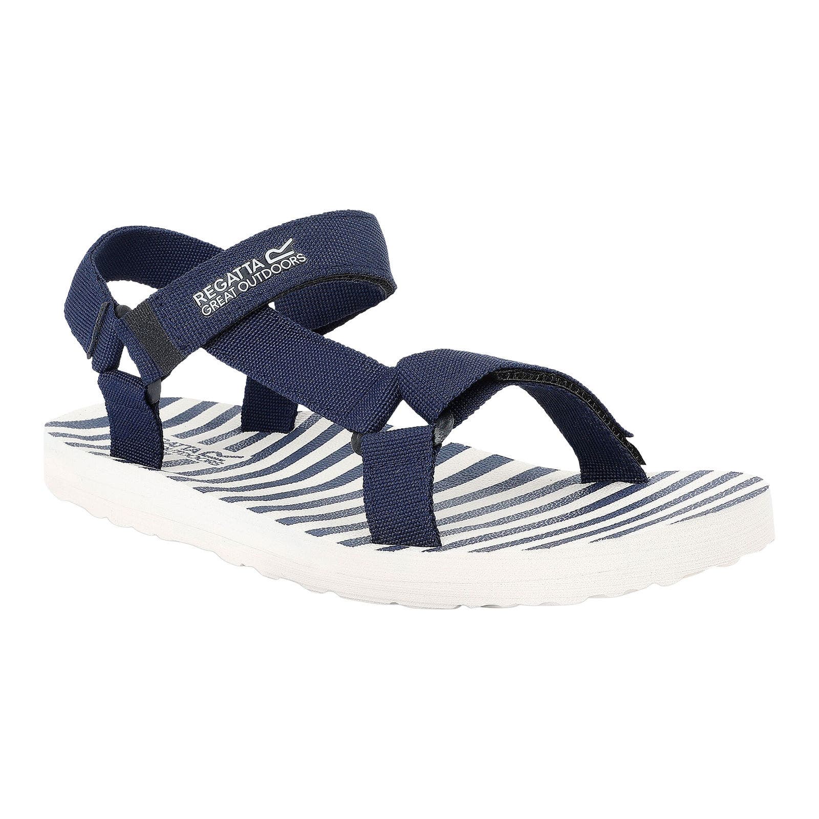 Lady Vendeavour Striped Sandals, Main, color, Navy and Navy
