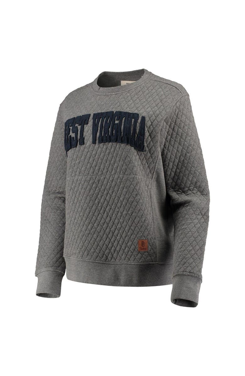 PRESSBOX Women's Pressbox Heather Charcoal West Virginia Mountaineers Moose Quilted Pullover Sweatshirt, Alternate, color, Heather Gray