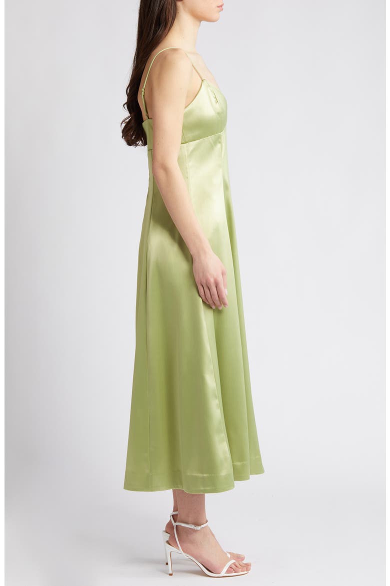 The Elodie Satin Dress, Alternate, color, PISTACHIO