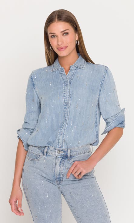Marcello Embellished Denim Shirt