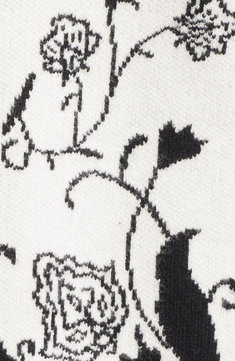 ZOE AND CLAIRE Jacquard Floral Sweater, Alternate, color,