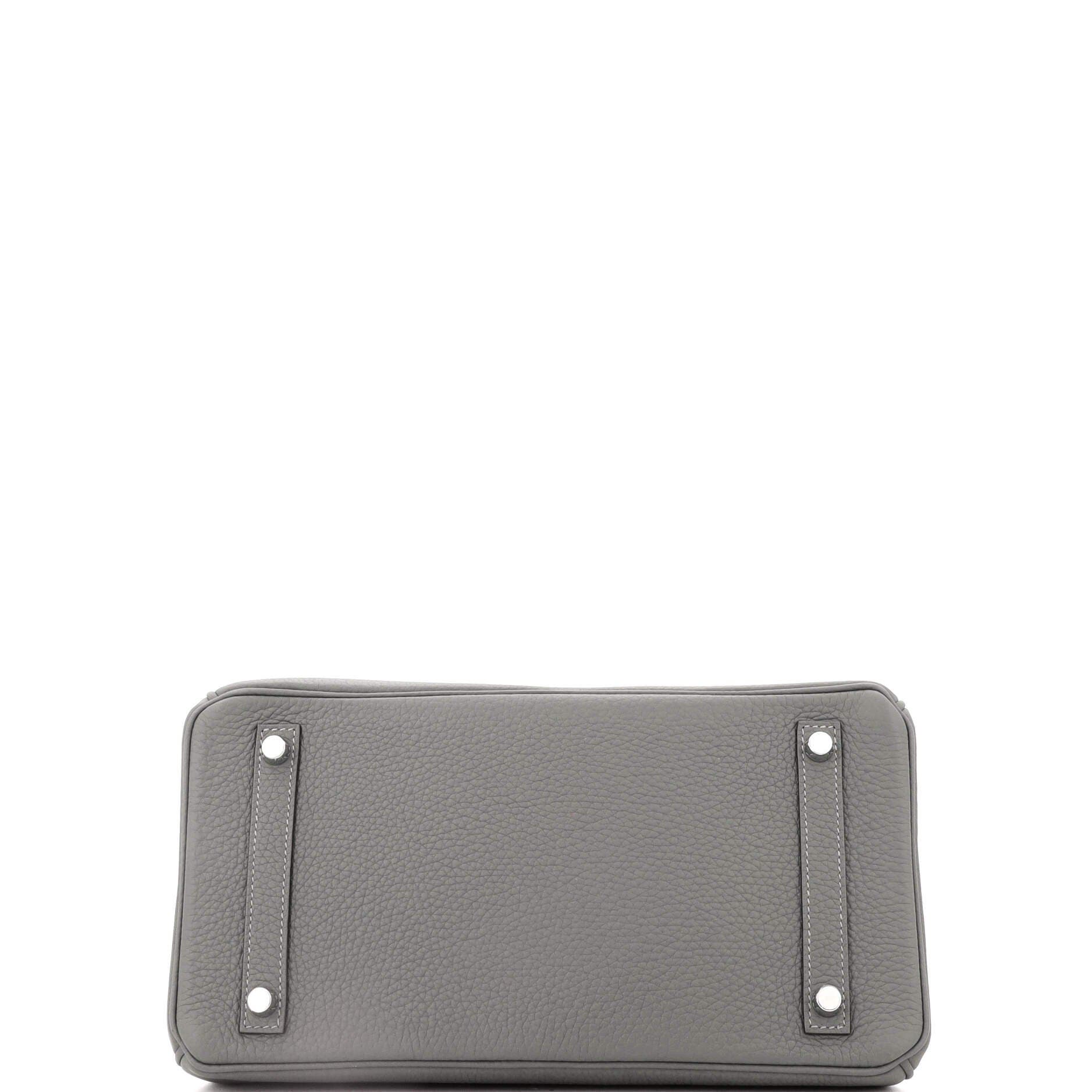 Pre-Owned Hermes Birkin Handbag Grey Clemence with Palladium Hardware 30, Alternate, color, Gris Meyer